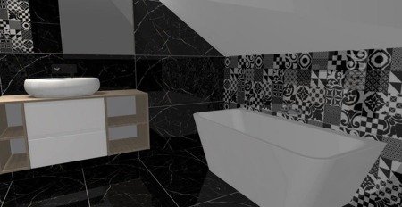 Projekt nowoczesnej łazienki 3D CAD